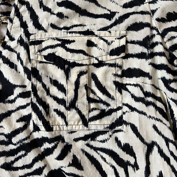 Michael Kors Animal Print Lace Front Blouse Size PL - Picture 5 of 12